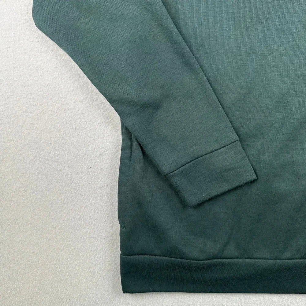 Adidas Hoodie Mens Medium Green Zip Chest Pocket Fleece Pullover JG8148